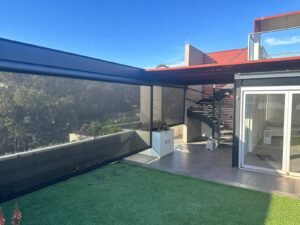 Zip system outdoor roller blinds for patio shade and all-weather protection