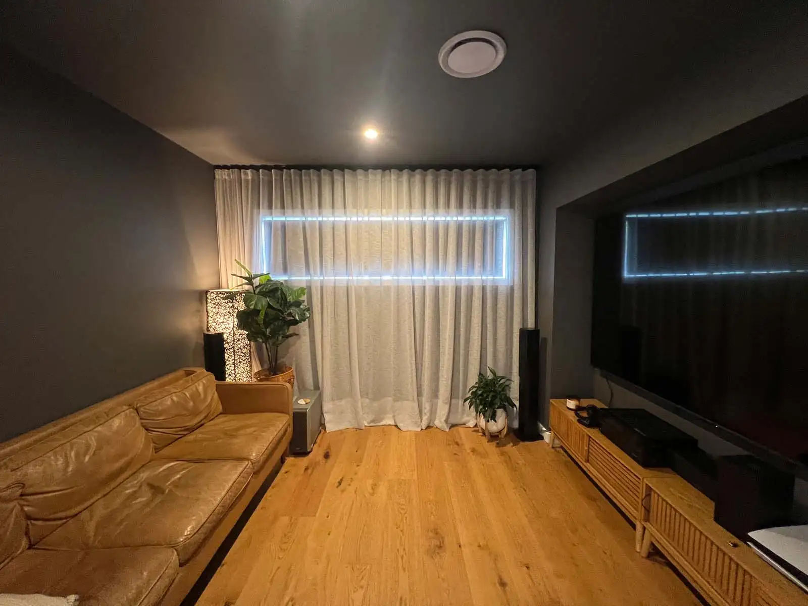 curtains hanging at the perfect length in a modern home