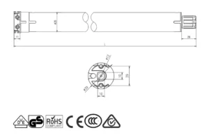 Alpha WSS40 5/28 - Universal Motor dimensions
