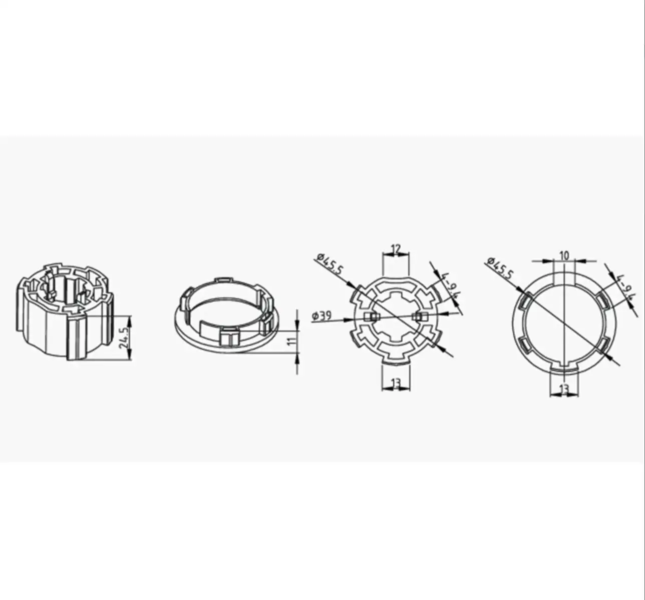 Alpha A2315 49mm Hollands Crown and Drive for roller blinds