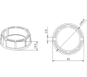 Alpha A2324+45 Alum Trans drive+clip aluminium transit drive