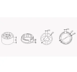Alpha A2204 Crown and Drive for 30mm Motors installed in roller tube