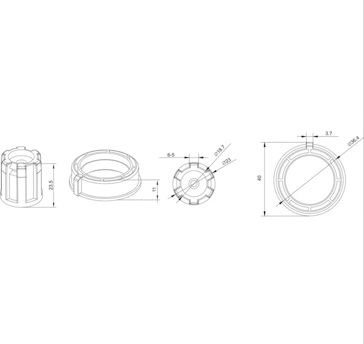 Alpha A2207 Transit Drive Adaptors for motor size conversion