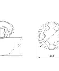 Alpha A2305 JAI 45mm crown and drive installed in roller tube