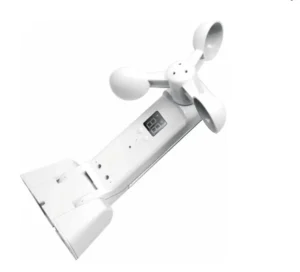 Alpha S001 sun and wind sensor with solar panel and LED display for outdoor blind automation.