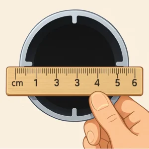 Measure roller blind inner tube diameter using ruler