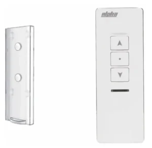 Alpha Motors RE301 Navigator Series single channel remote with stainless steel trim and magnetic wall mount