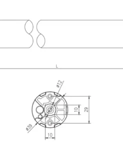 Alpha WSEC40 5/28 Universal Roller Blind Motor specifications and dimensions